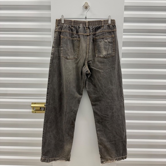 Haband Ice House Flannel Lined Jeans Mens Grey Distressed Elastic Waist 30x30 - Picture 2 of 8